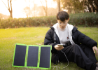 Outdoor mobile solar power supply 30W (3-fold one laminated belt bracket)